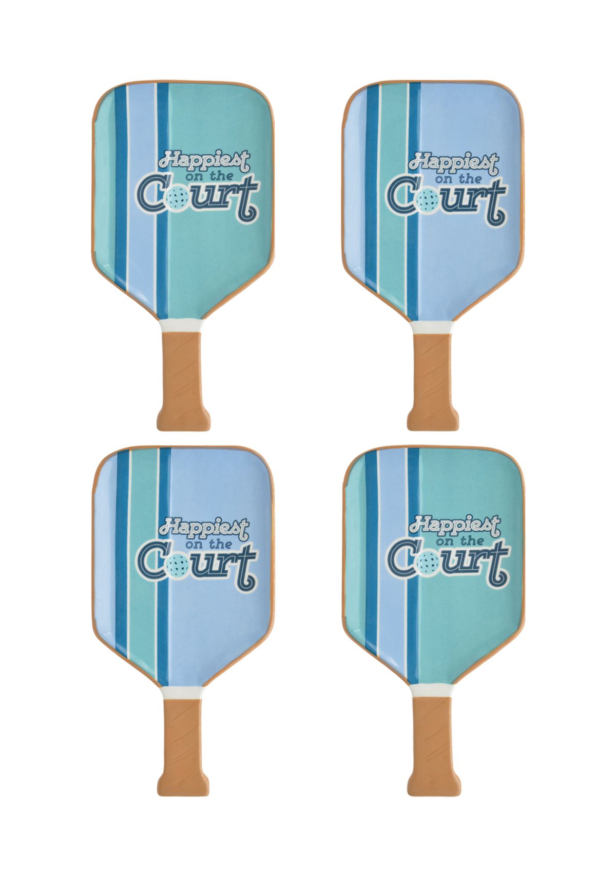 Set of 4 Paddle Shaped Appetizer Plates