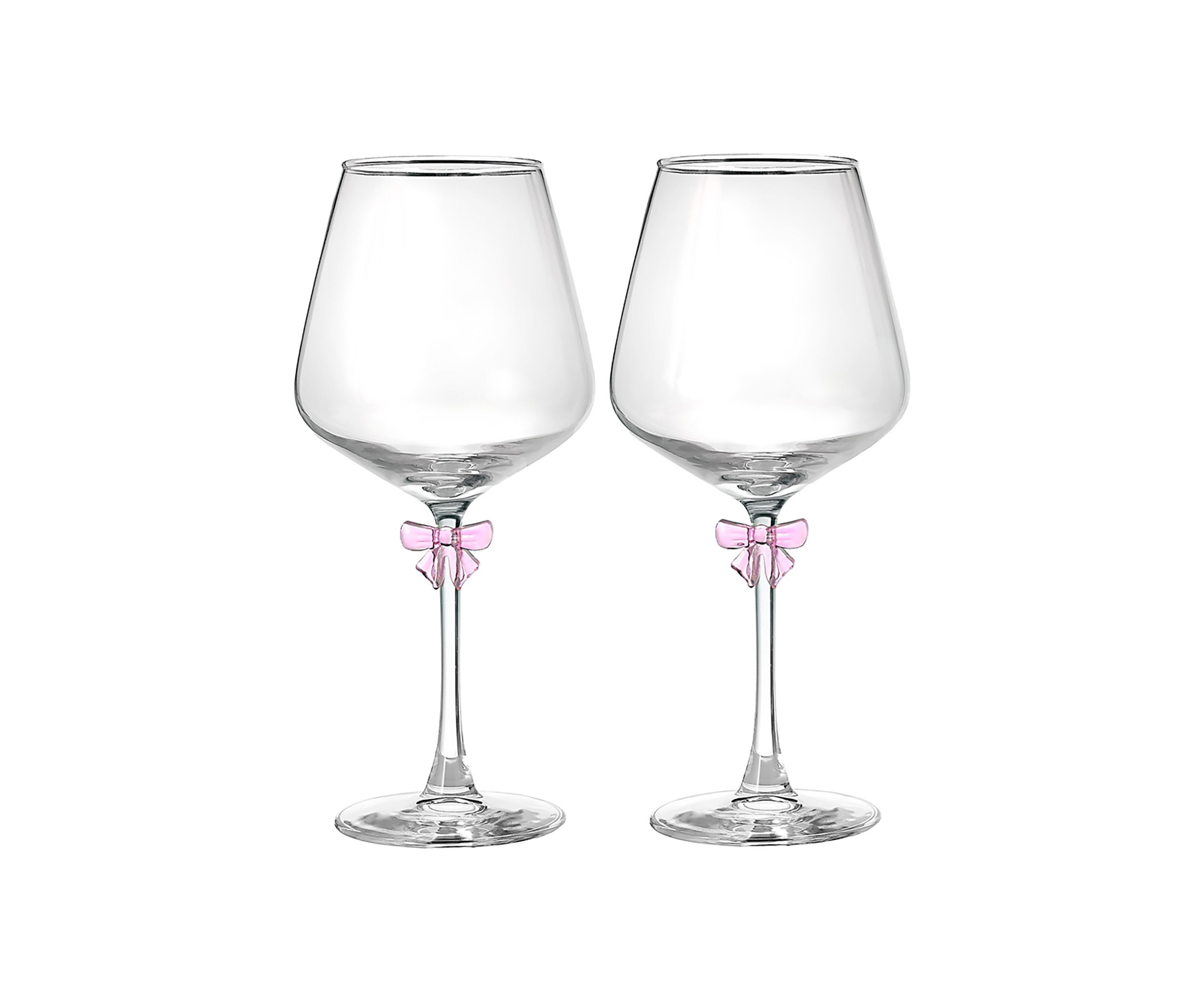 Set of 2 Bow Wine Glasses