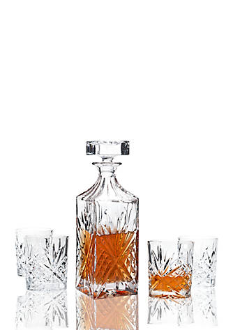 Godinger Dublin Mini Whiskey Decanter and Shot Glasses Barware Set  NEW 