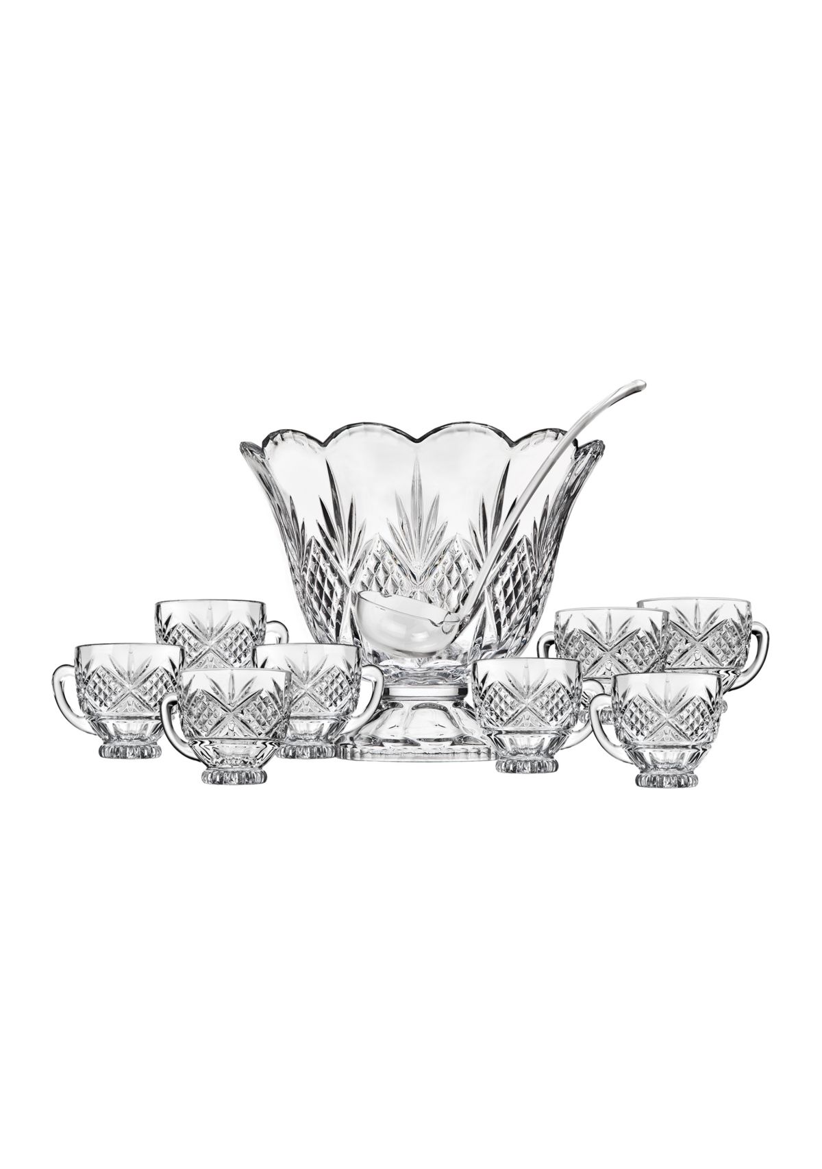 Dublin Crystal Scalloped Punch 10-Piece Set