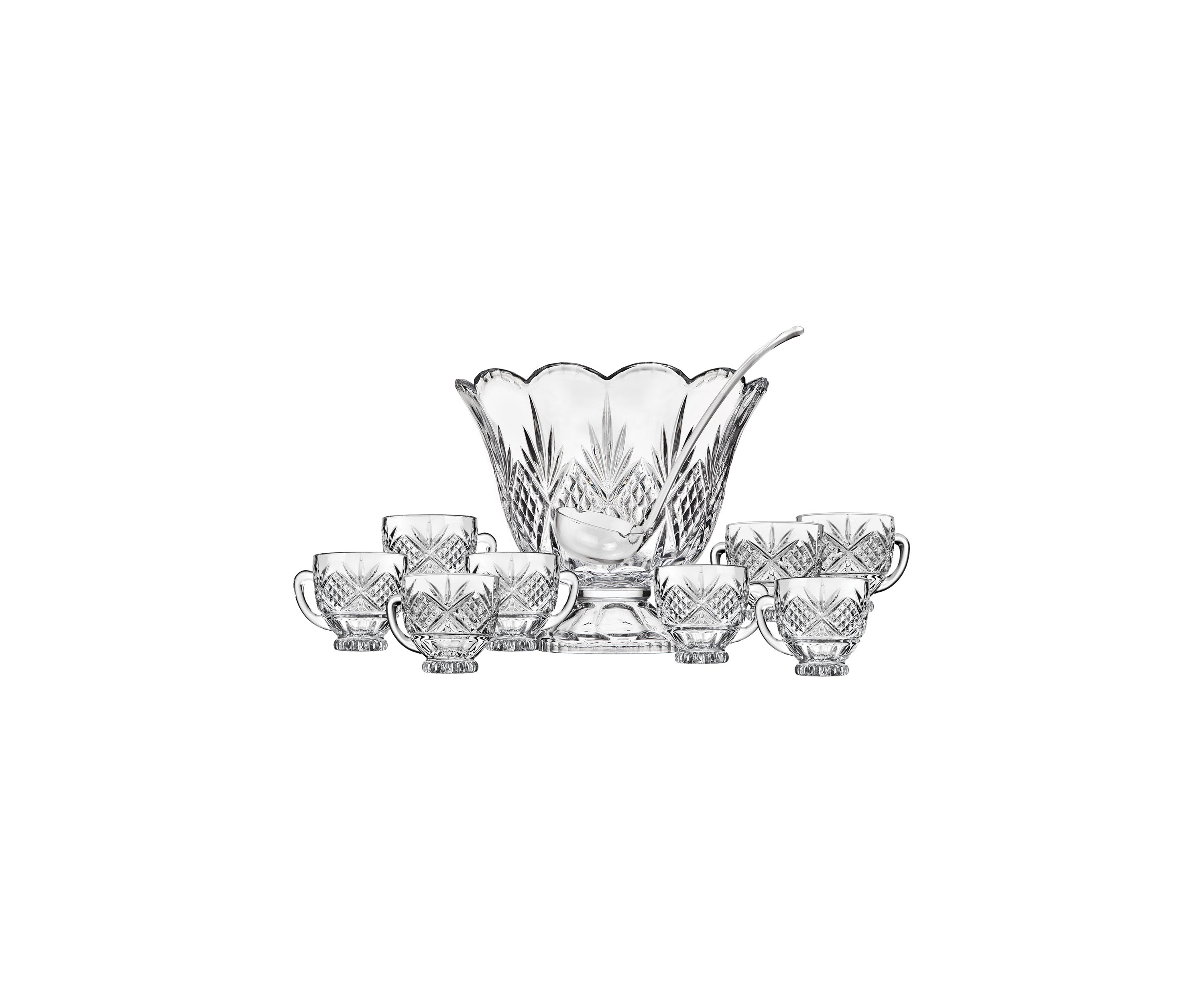 Dublin Crystal Scalloped Punch 10-Piece Set