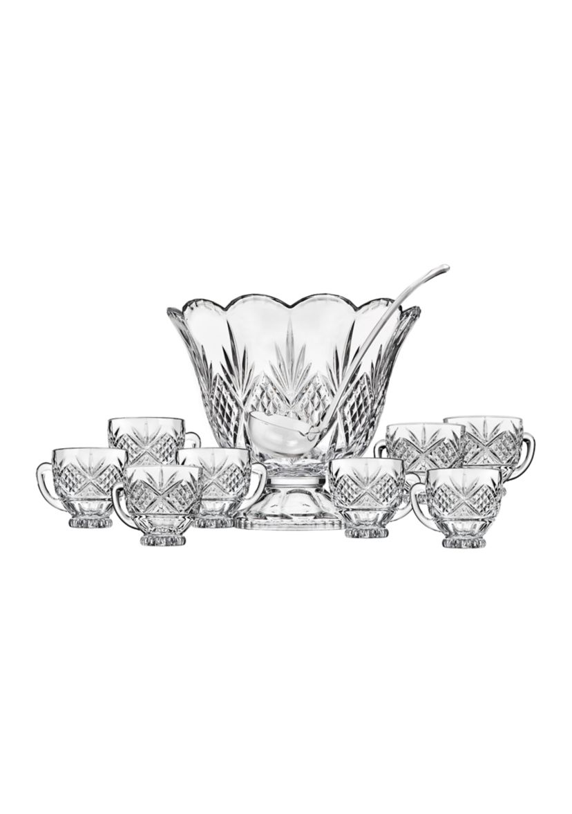 Dublin Crystal Scalloped Punch 10-Piece Set