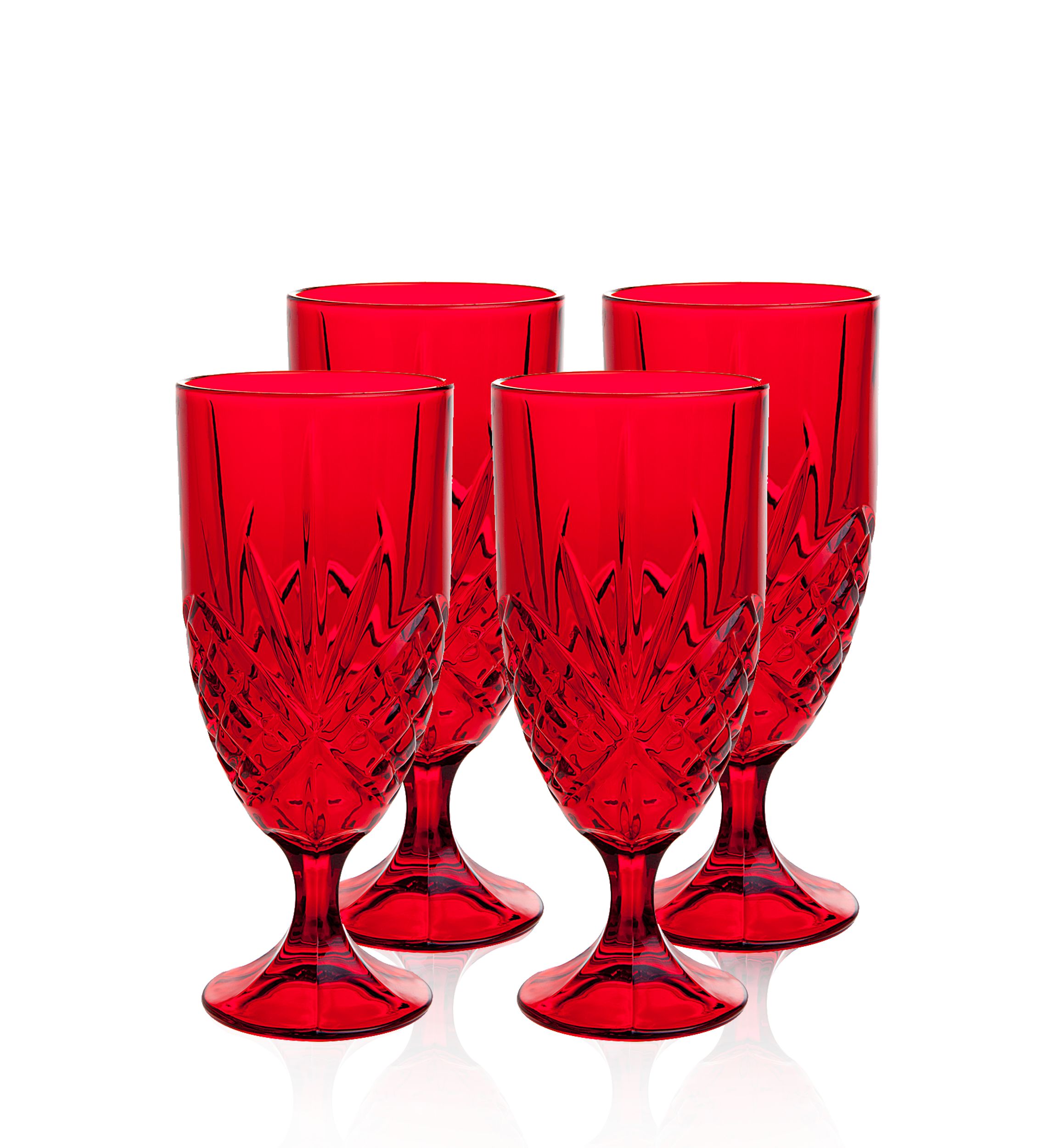Dublin Red Set of 4 Iced Tea Glasses