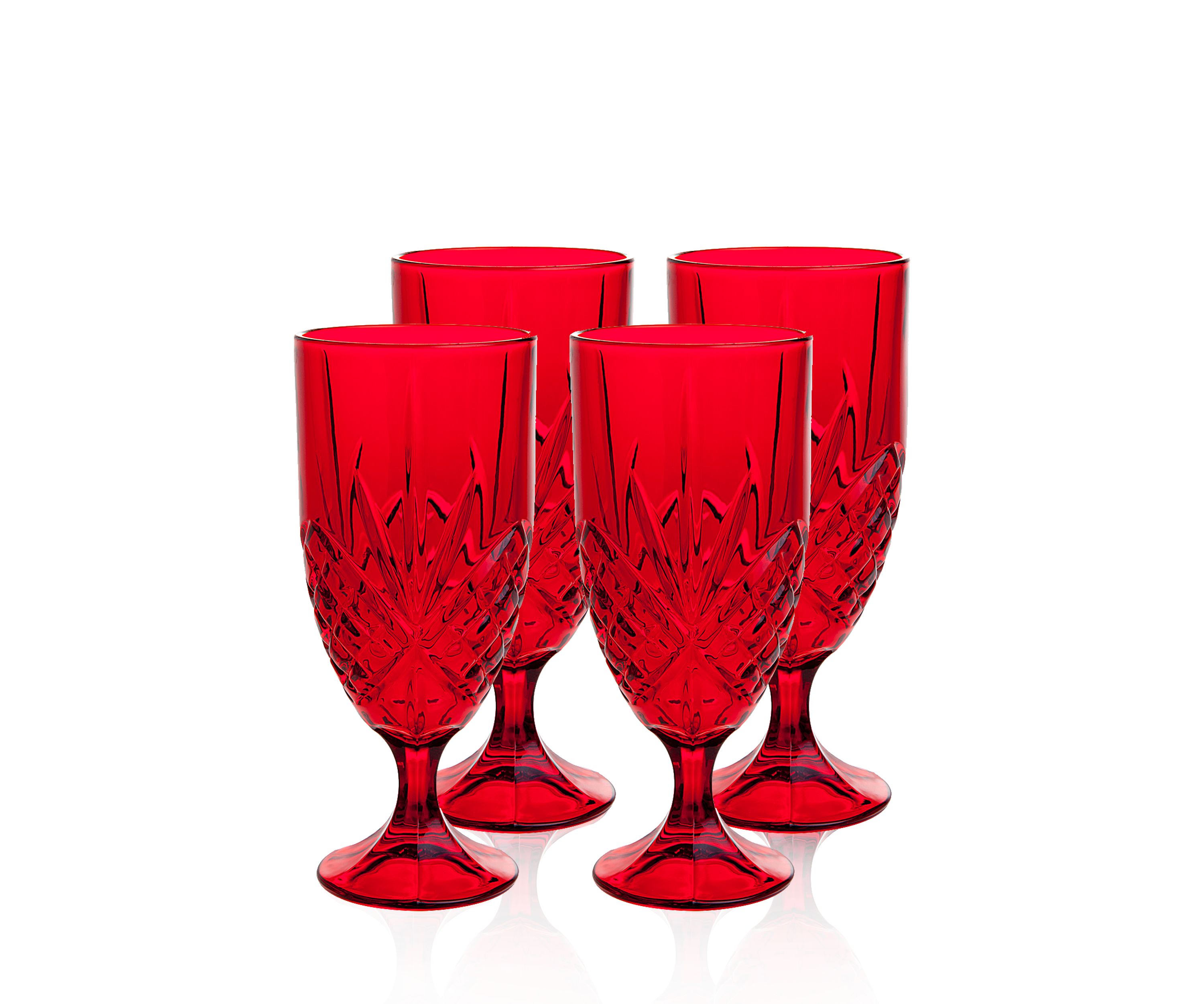 Dublin Red Set of 4 Iced Tea Glasses