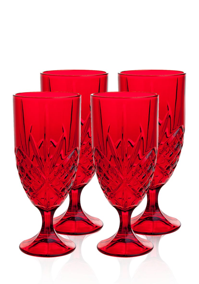 Dublin Red Set of 4 Iced Tea Glasses