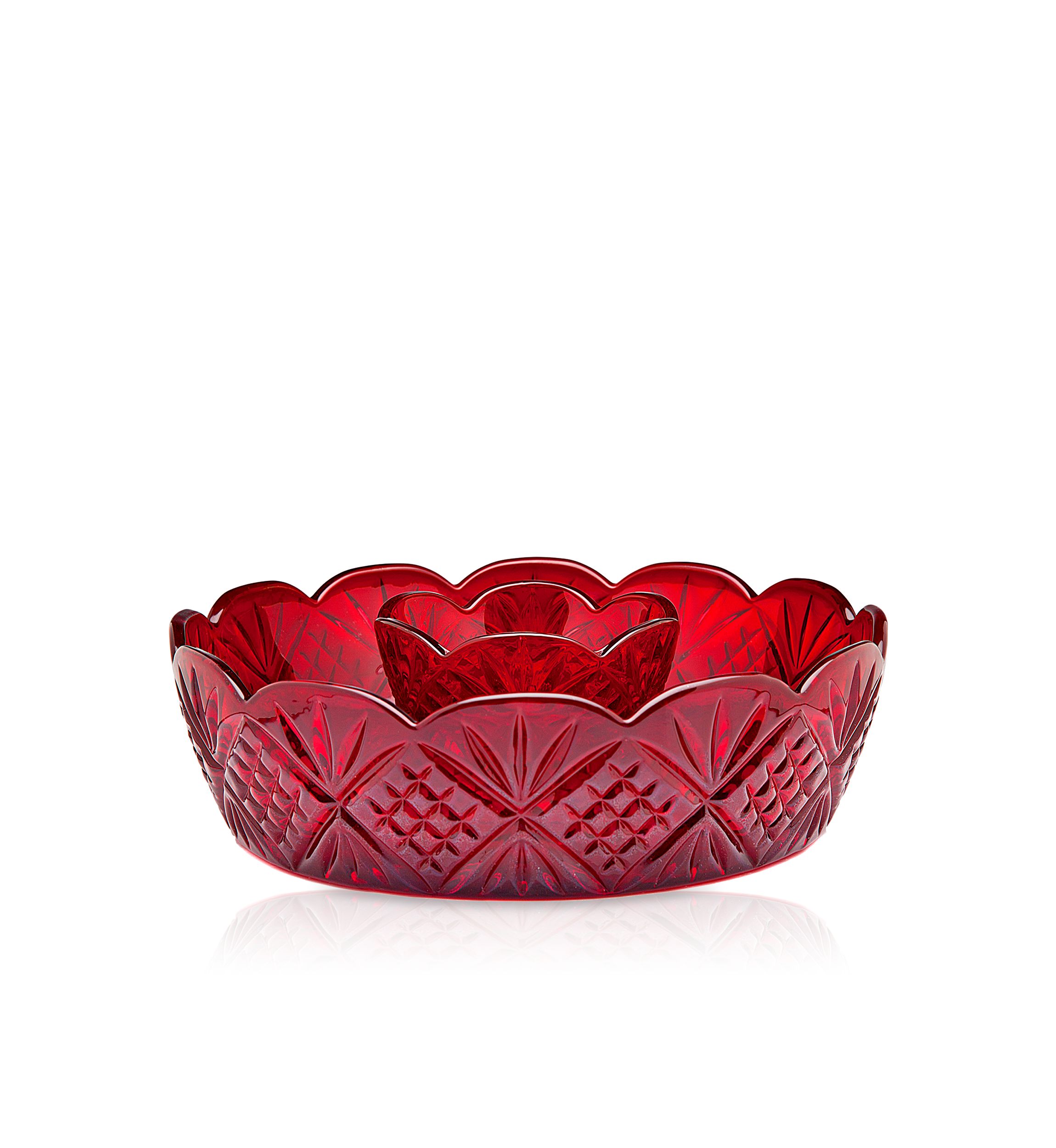 Dublin Red Mini Chip & Dip Server
