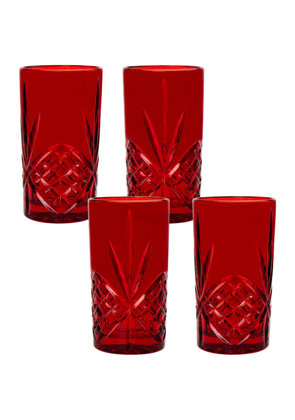 Dublin Red Highball Glasses- Set of 4