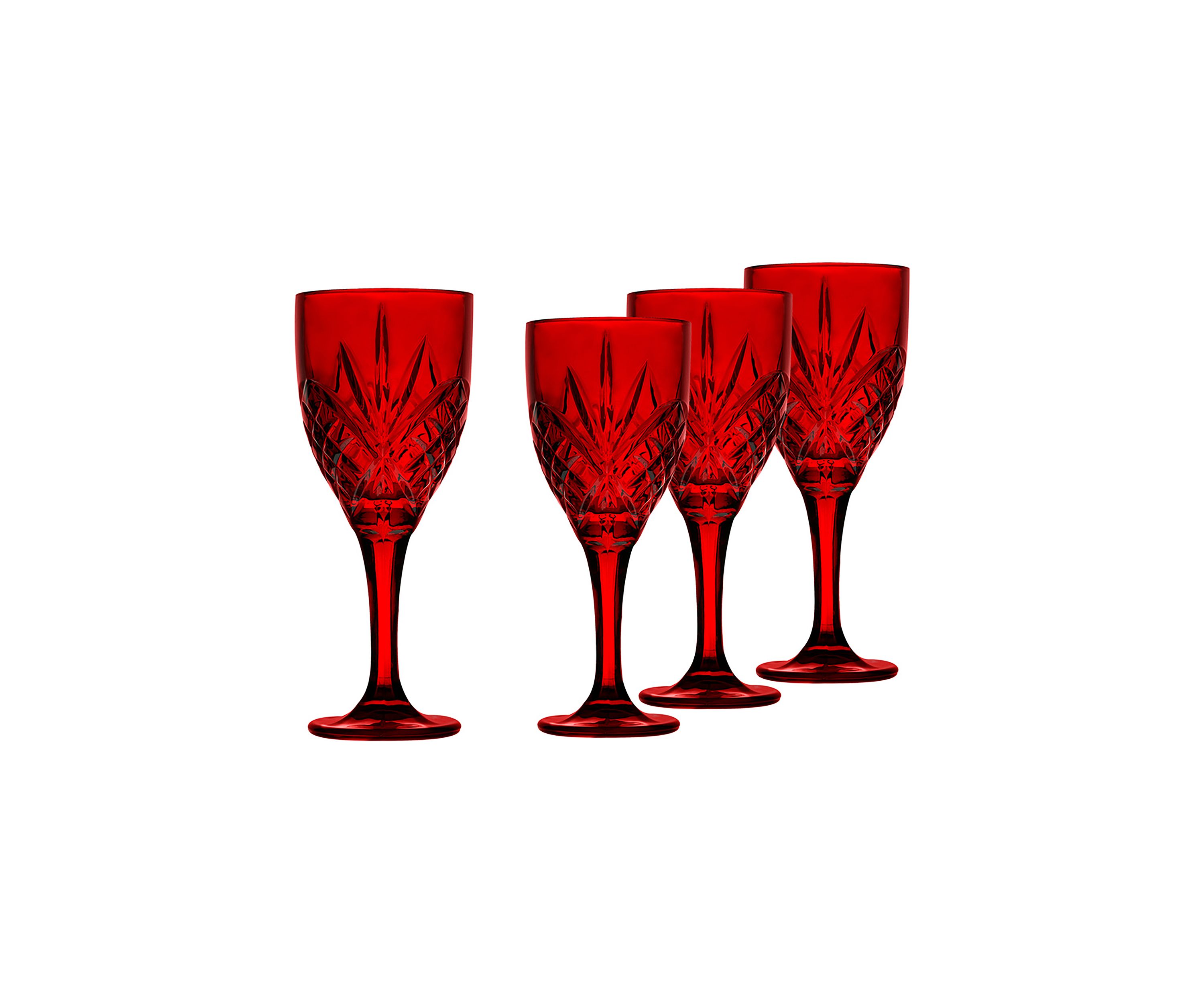 Set of 4 Dublin Red Goblets