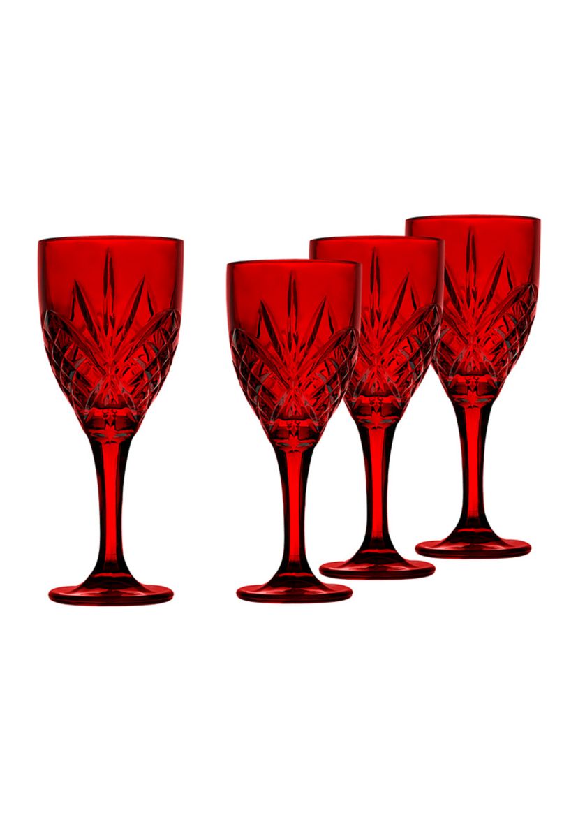 Set of 4 Dublin Red Goblets