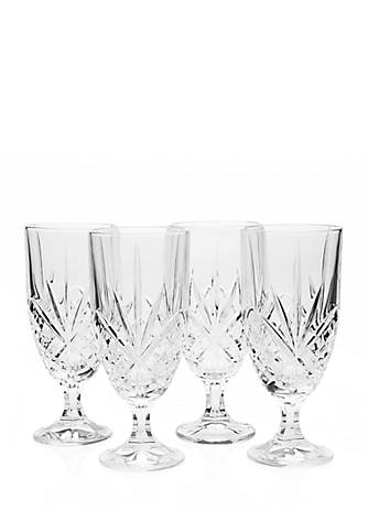 Godinger Iced Beverage Tall Glasses Lumina 13oz Set of 4 Elegant Holiday Crystal 