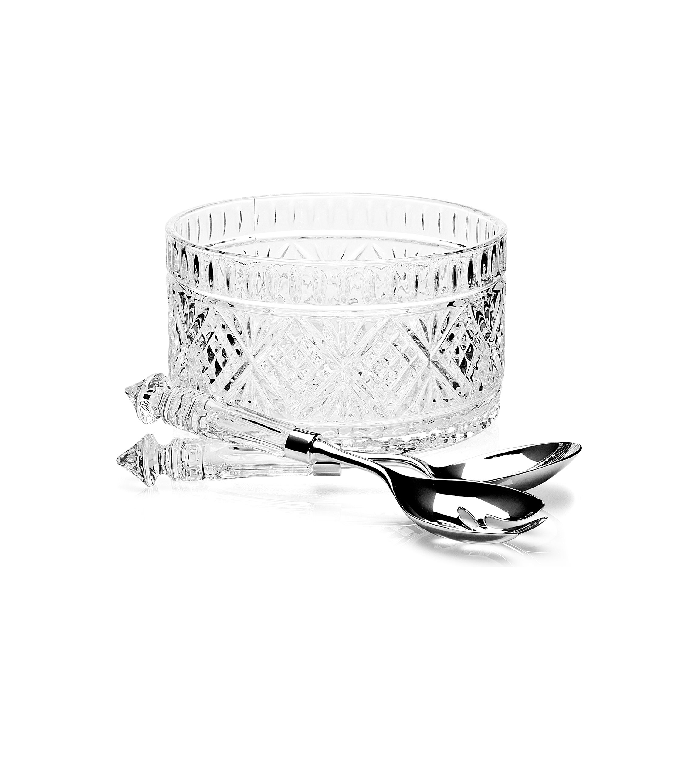 Dublin Crystal Salad Bowl with 2 Servers
