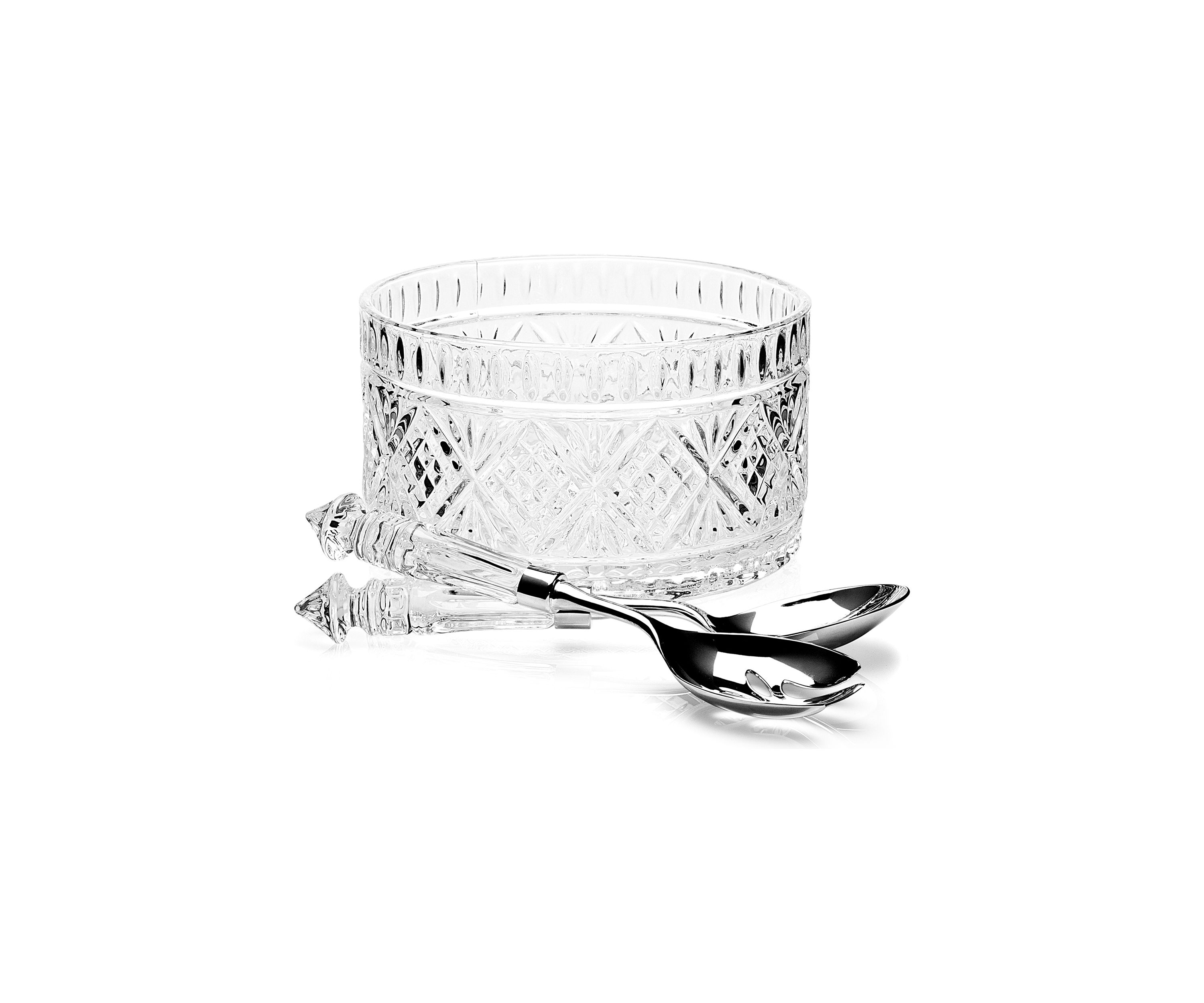 Dublin Crystal Salad Bowl with 2 Servers