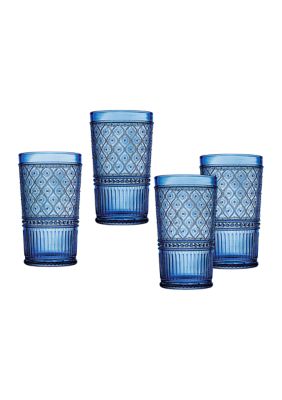 Blue Claro Highball Glasses - Set of 4