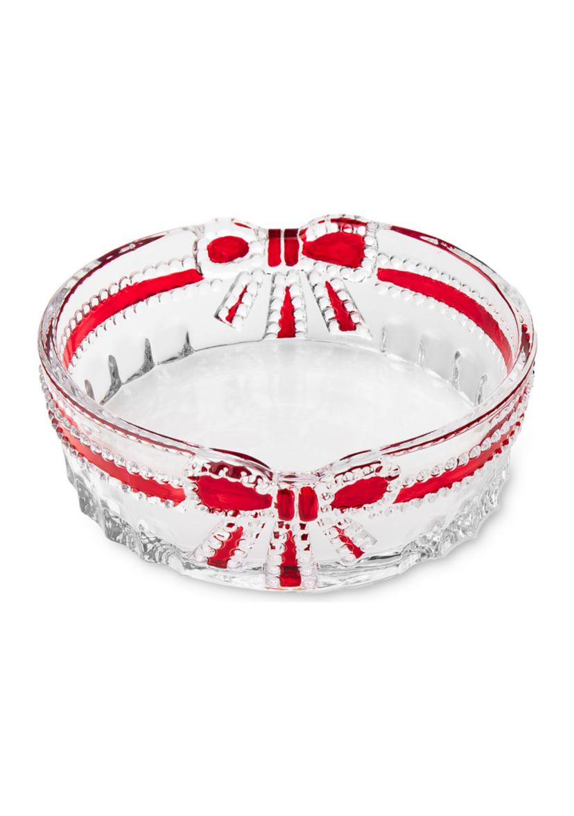Small Crystal Bowl with Red Bow