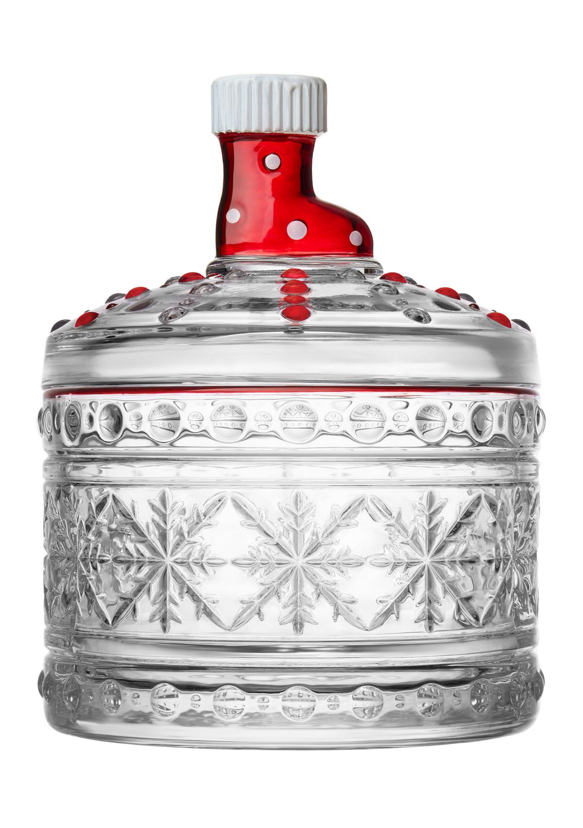 Crystal Covered Box with Red Stocking Topper