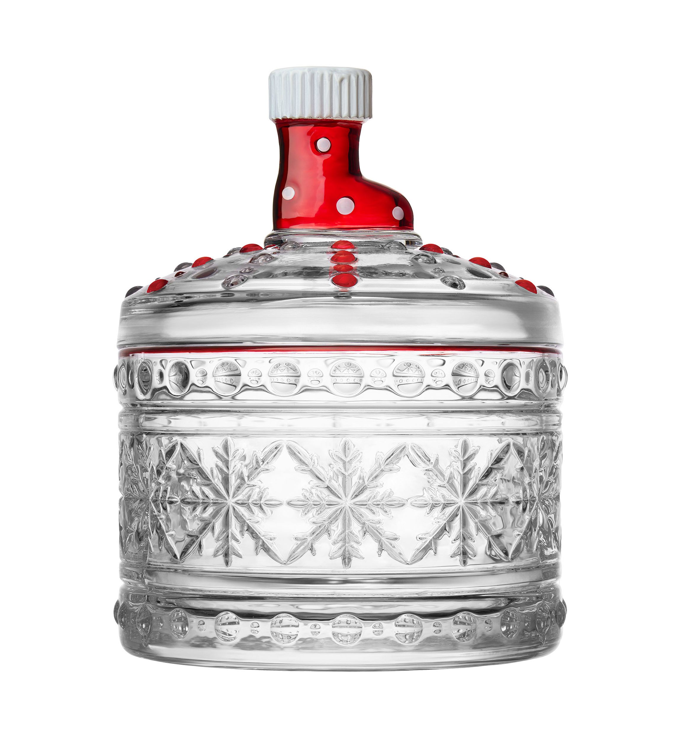 Crystal Covered Box with Red Stocking Topper