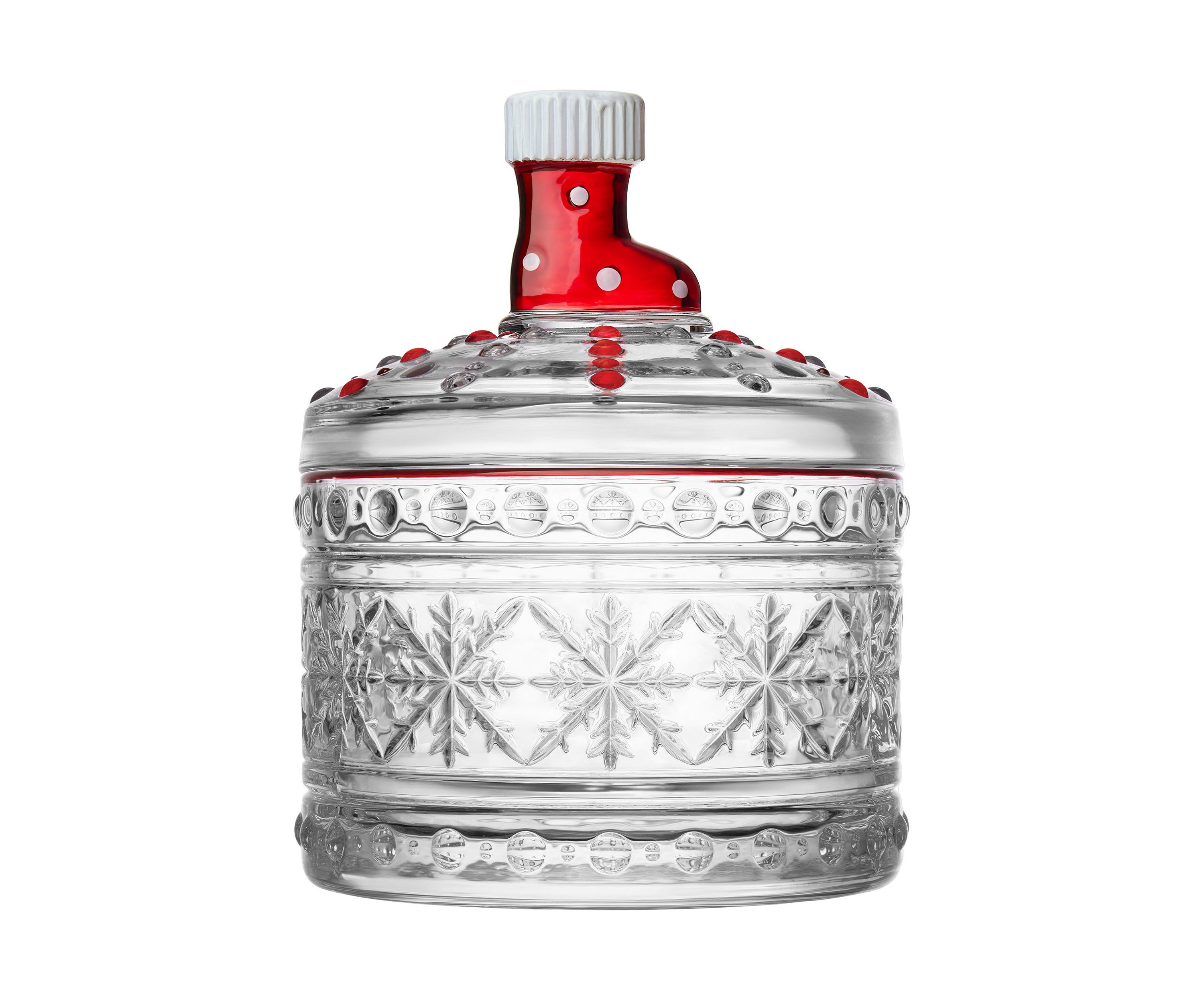 Crystal Covered Box with Red Stocking Topper