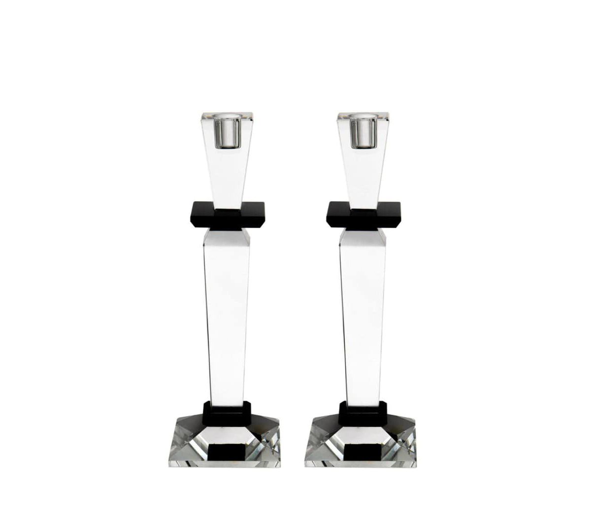 Jeru Black Tapered Candlestick Set