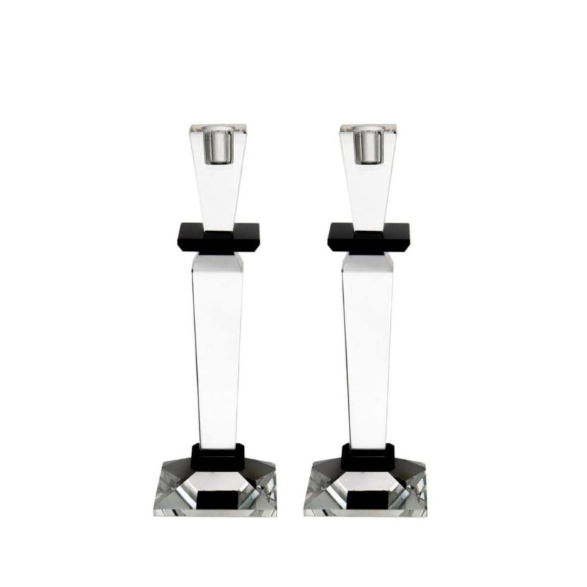 Jeru Black Tapered Candlestick Set