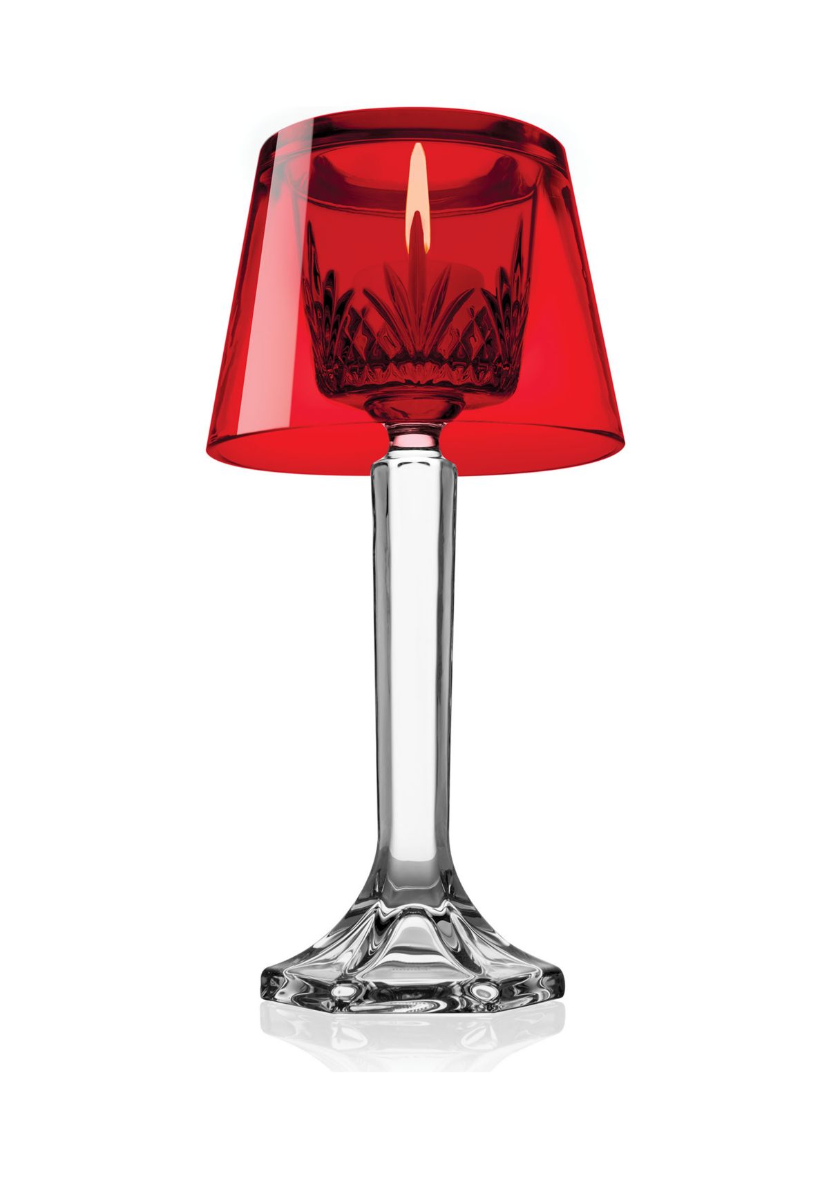 Dublin Crystal Candy Lamp With Red Crystal Shade