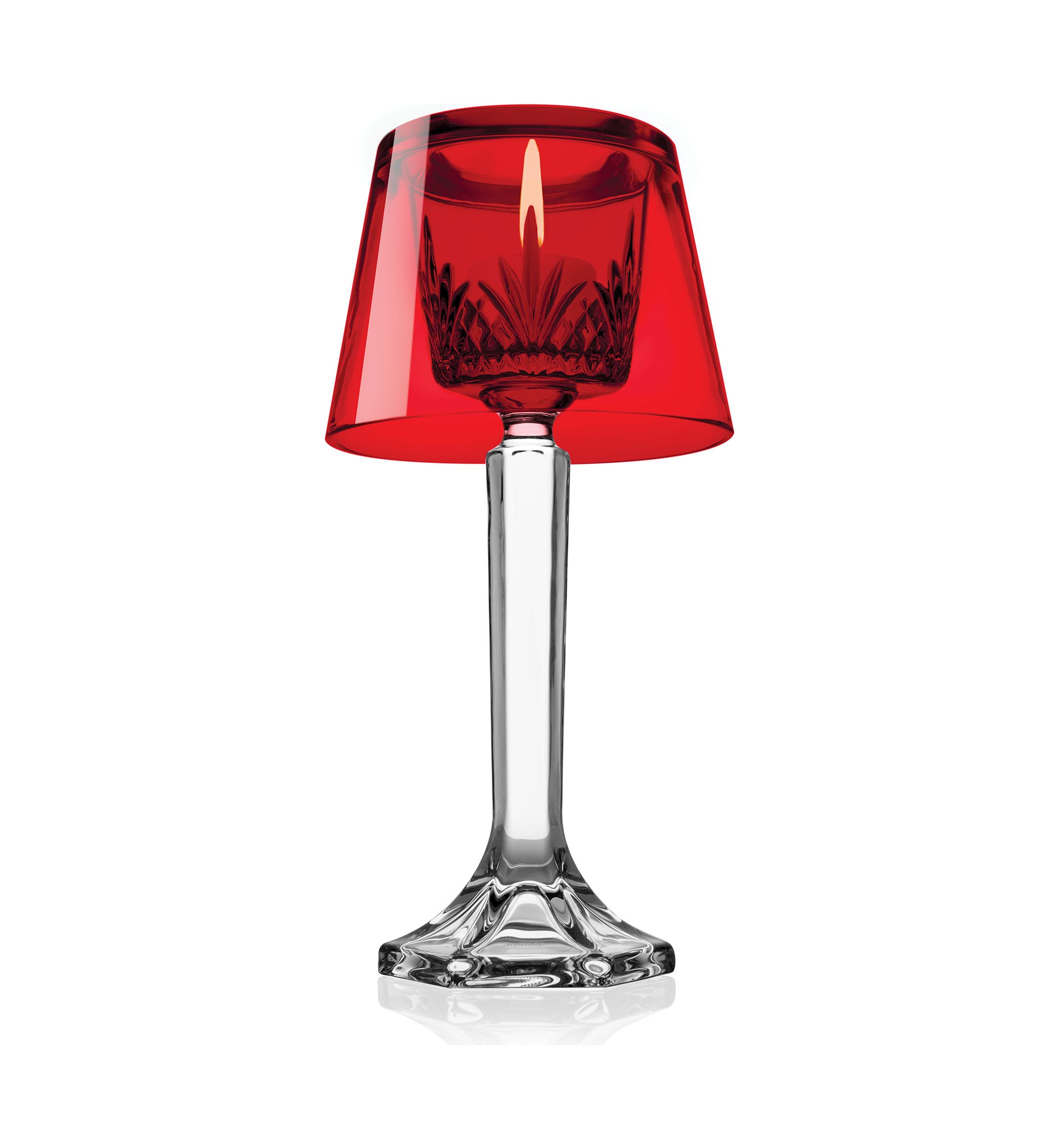 Dublin Crystal Candy Lamp With Red Crystal Shade