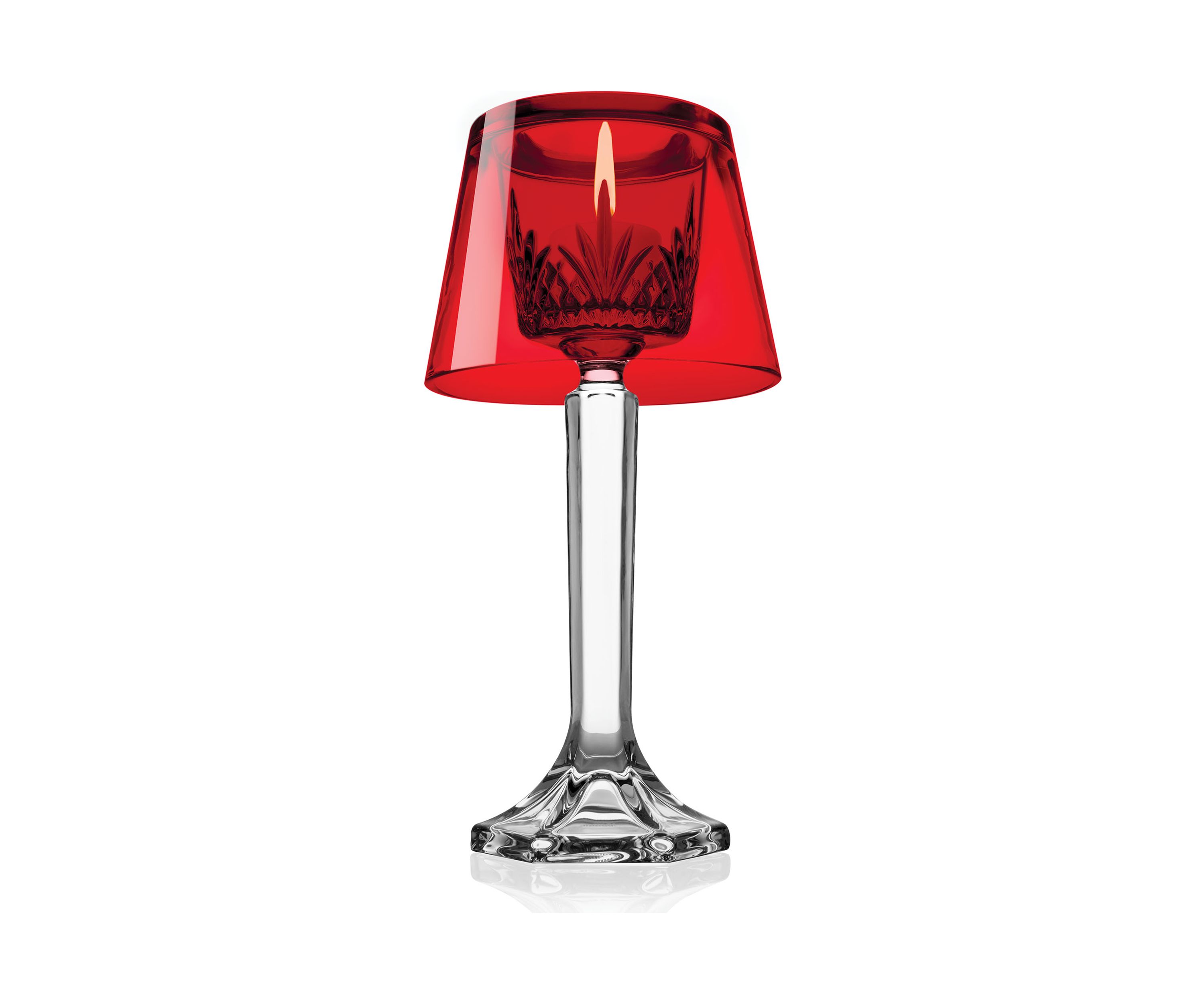 Dublin Crystal Candy Lamp With Red Crystal Shade
