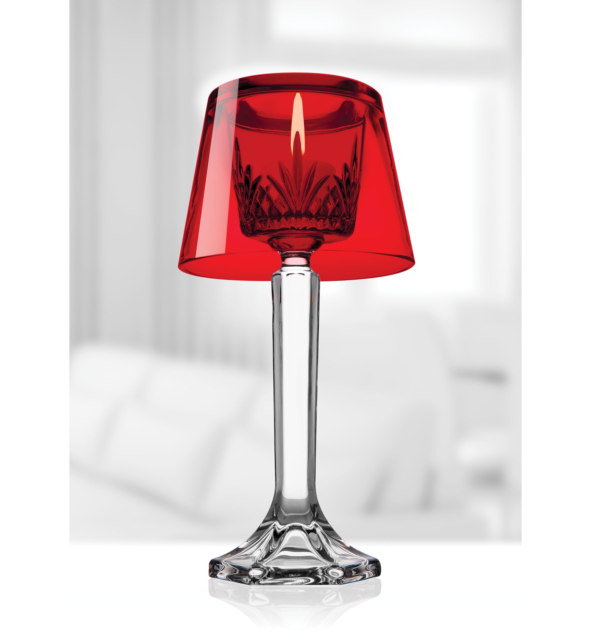 Dublin Crystal Candy Lamp With Red Crystal Shade