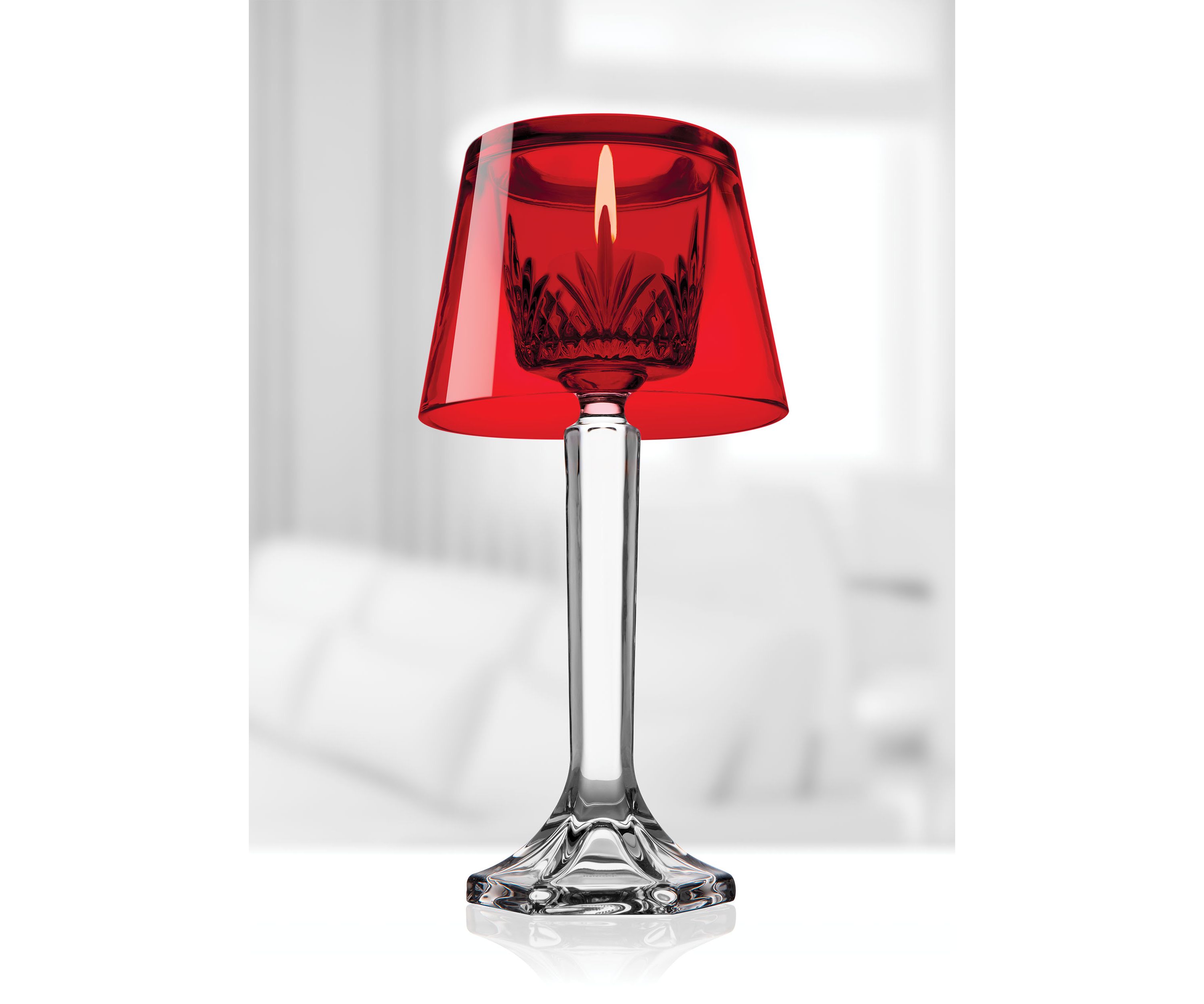 Dublin Crystal Candy Lamp With Red Crystal Shade