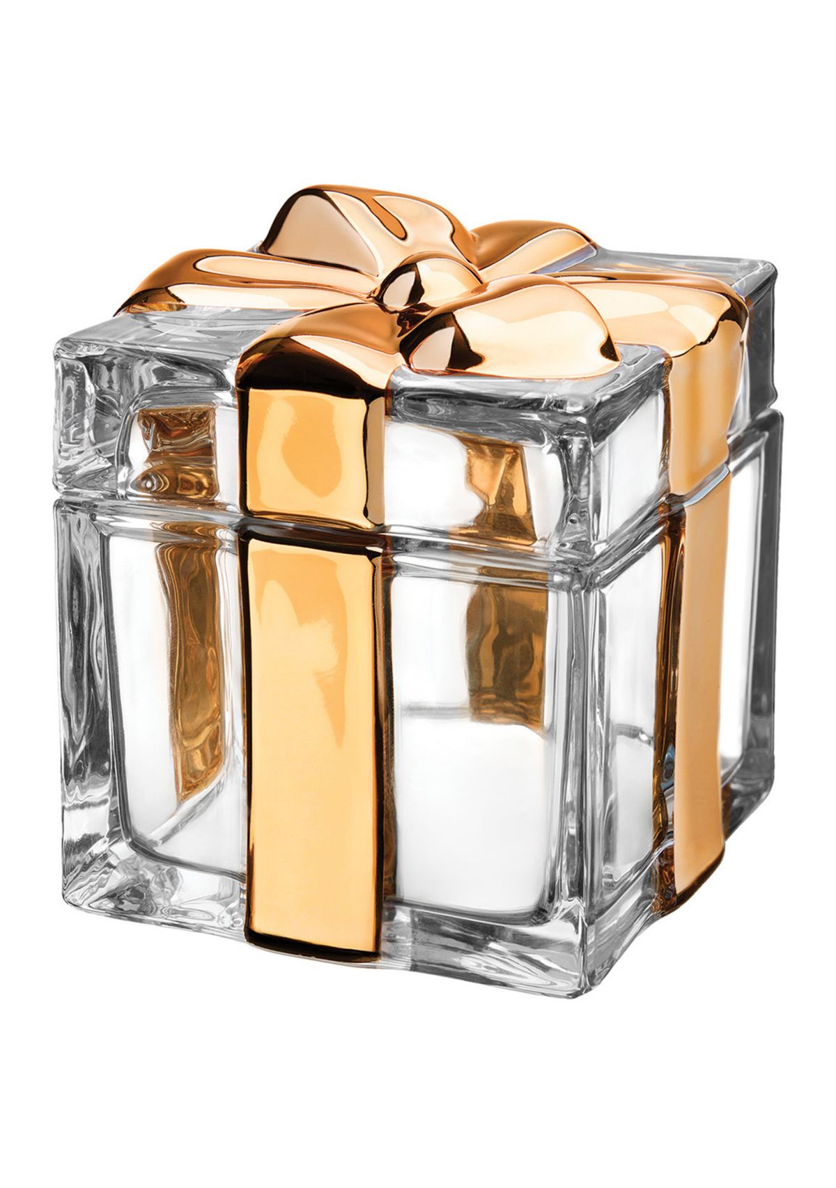 Crystal Gold Present Covered Box