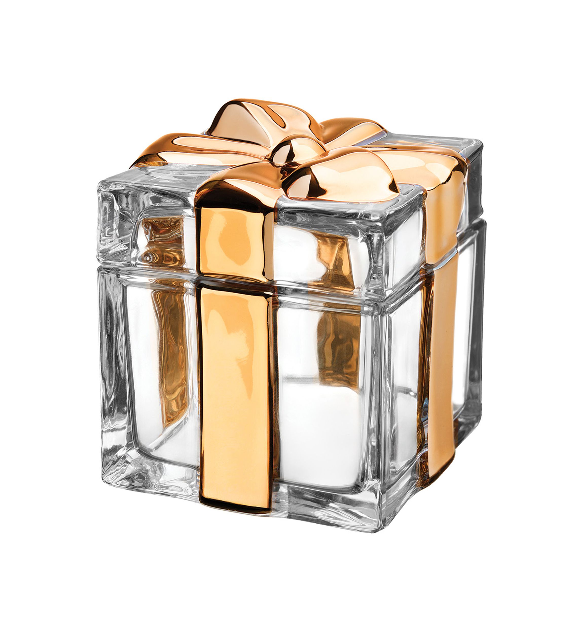 Crystal Gold Present Covered Box