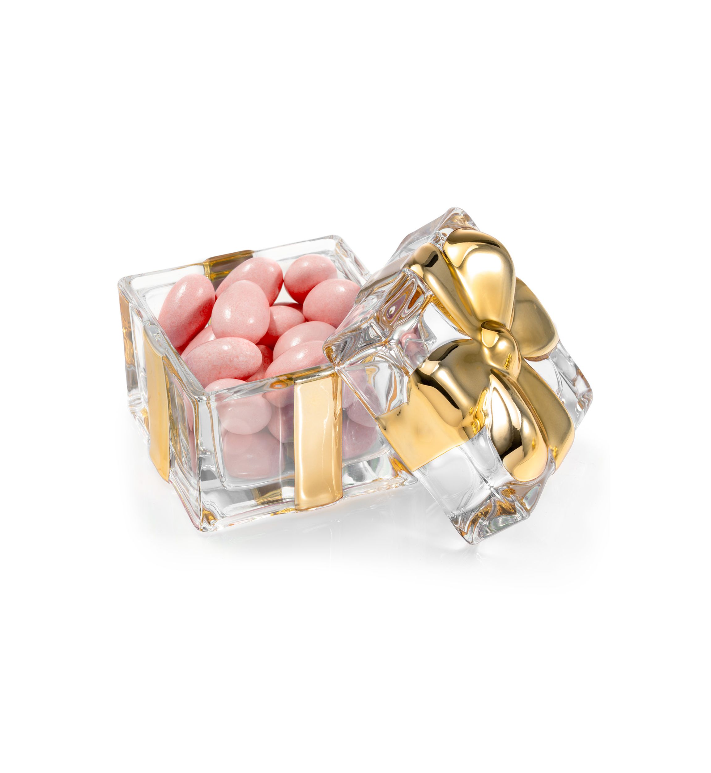 Crystal Gold Present Covered Box