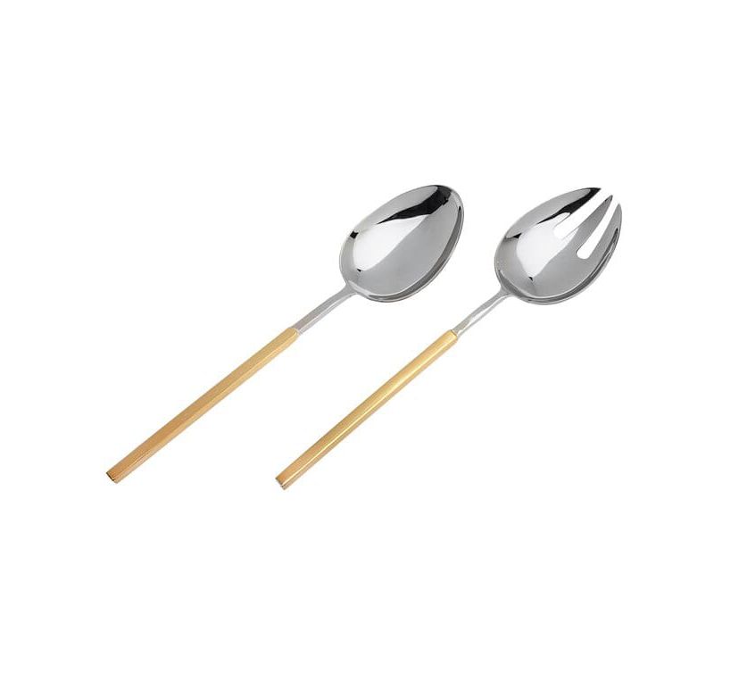 Gold Square Wire Salad Servers