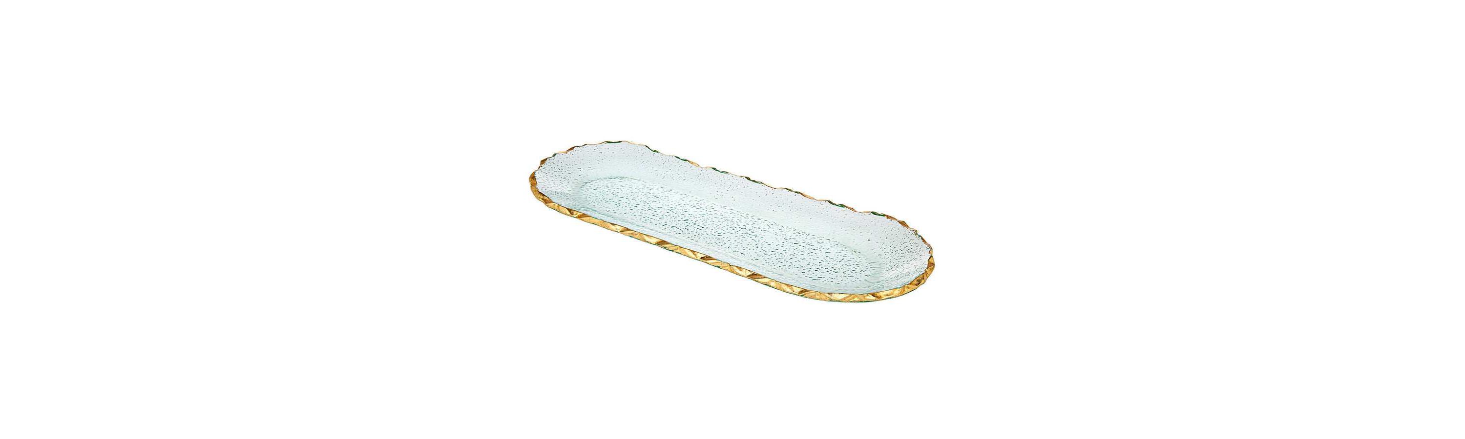 Harper Gold Edge Long Oval Serving Platter
