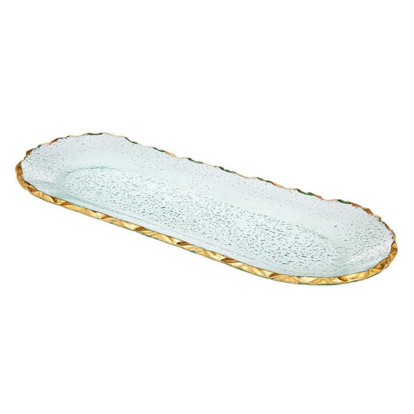 Harper Gold Edge Long Oval Serving Platter