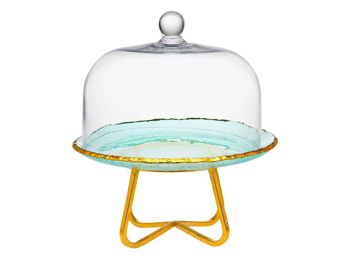 Harper Gold Edge Cake Stand with Dome