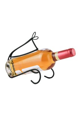 Godinger Scroll Design Metal Single Wine Bottle Holder