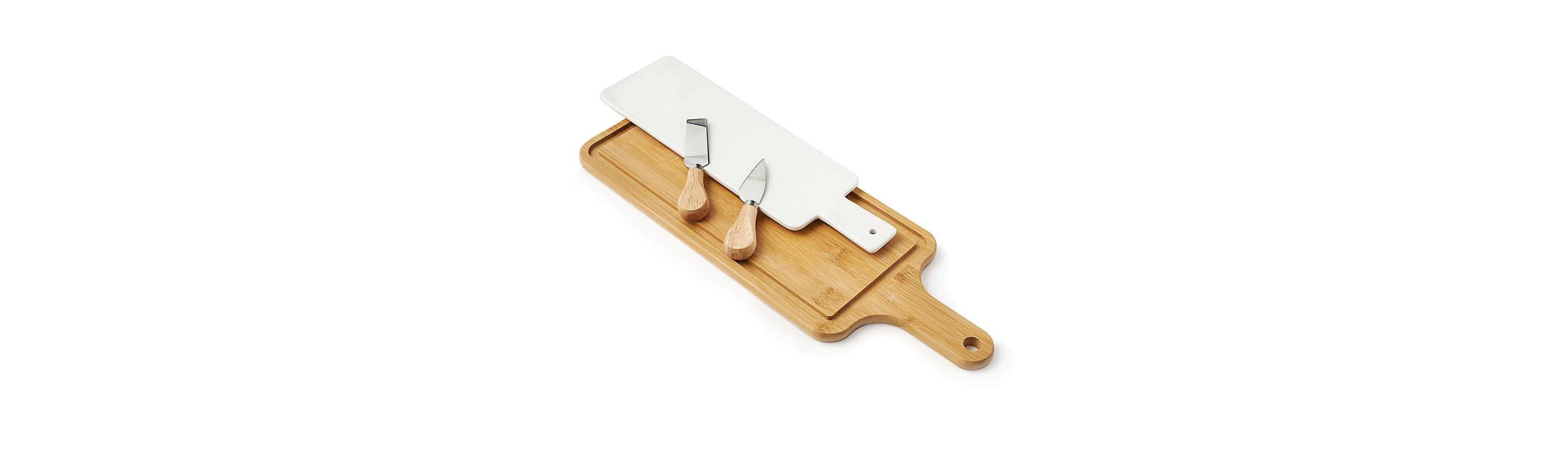 Jumelle Double Cheese Board Set with Cheese Knife