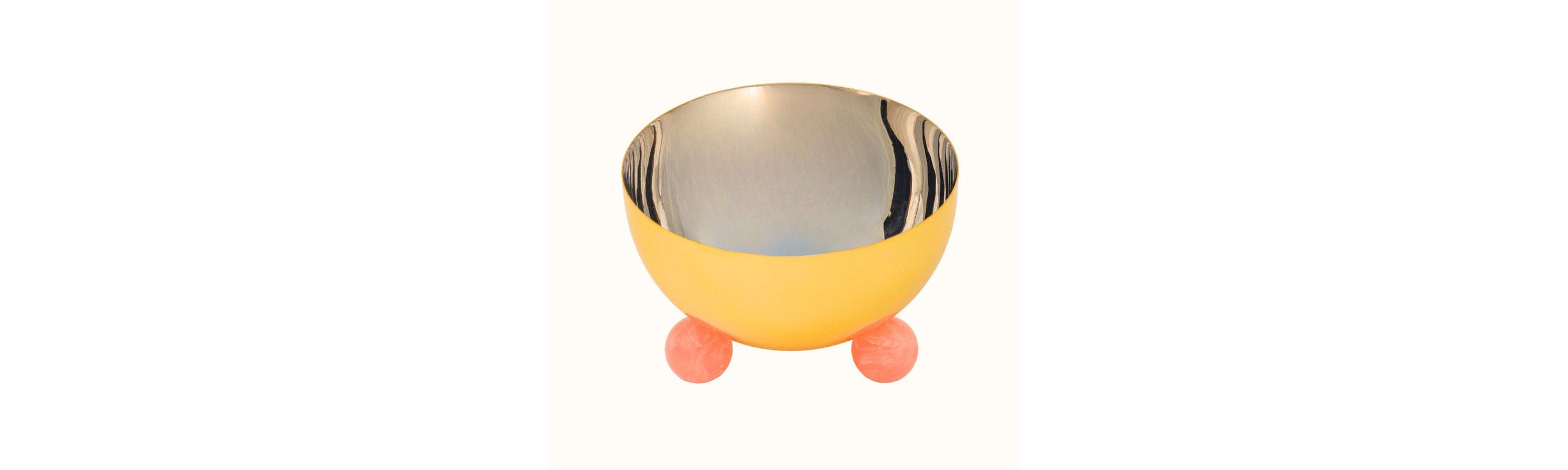 Temari Pink & Gold Footed Nut Bowl