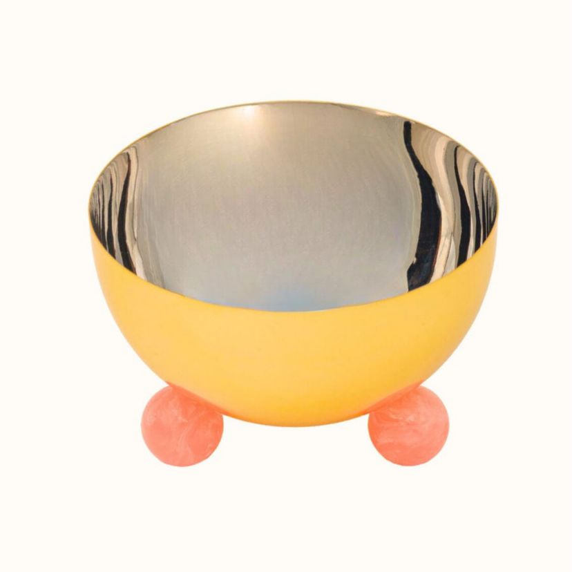 Temari Pink & Gold Footed Nut Bowl