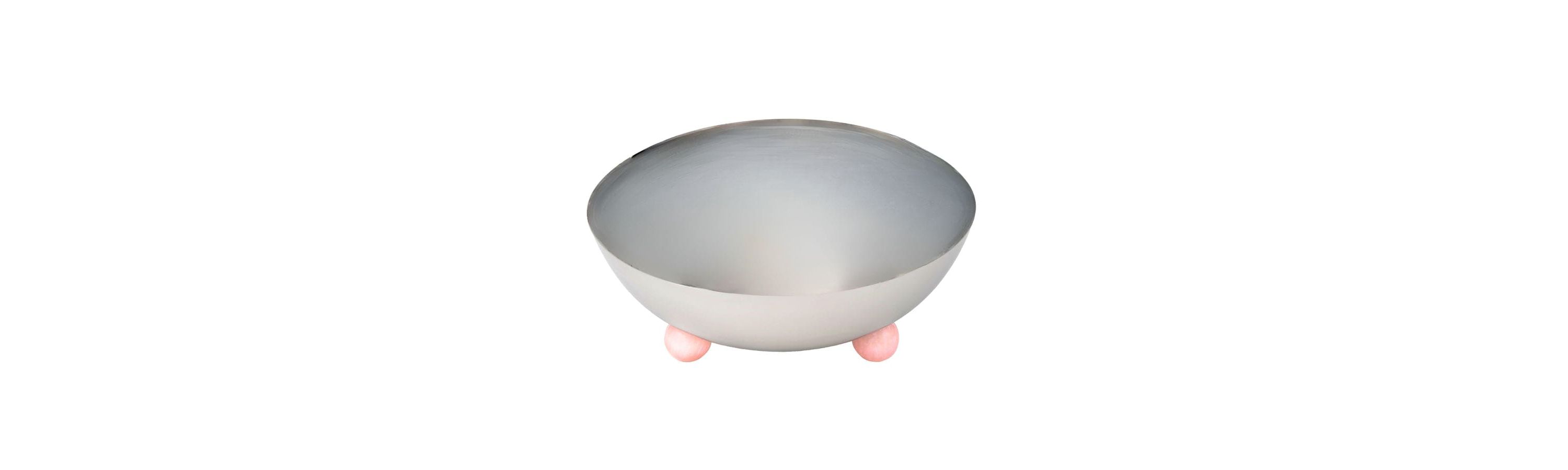 Temari Pink & Silver Footed Salad Serving Bowl