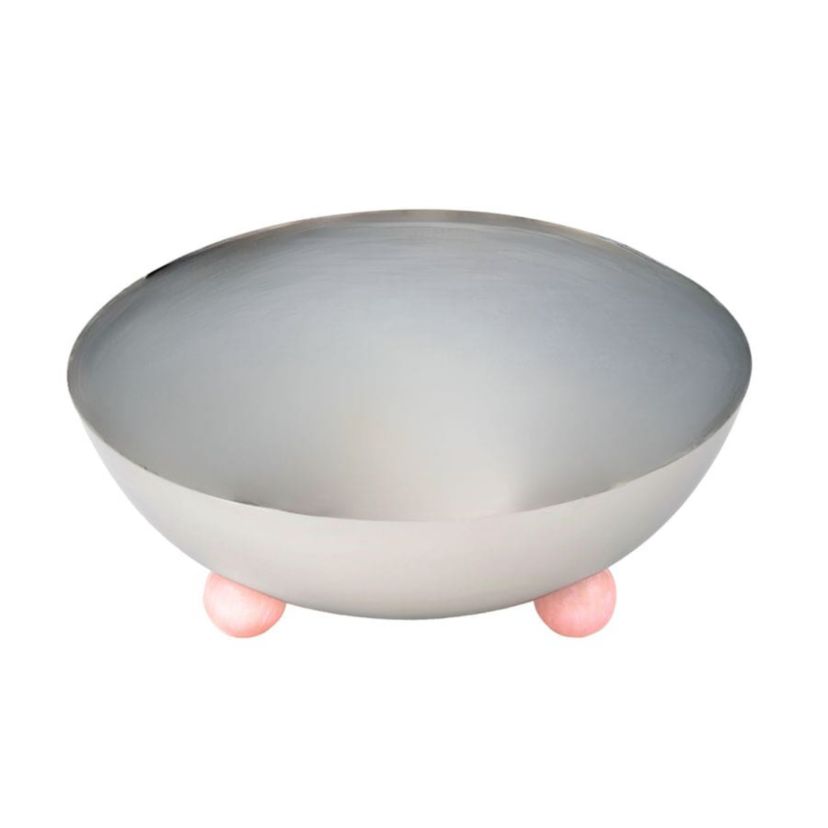 Temari Pink & Silver Footed Salad Serving Bowl