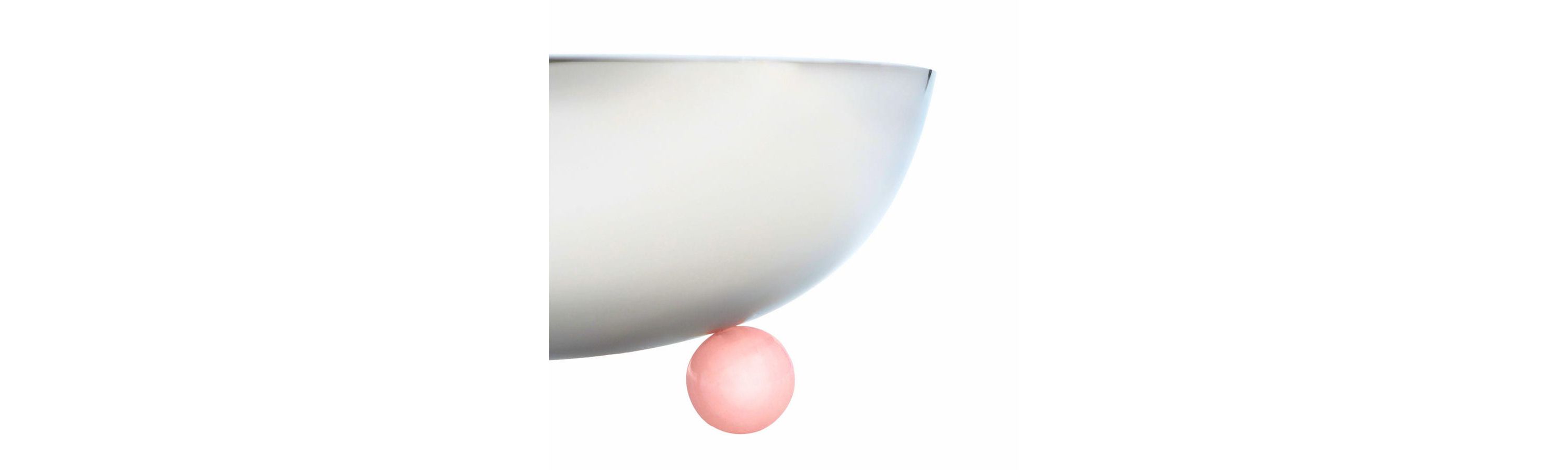 Temari Pink & Silver Footed Salad Serving Bowl