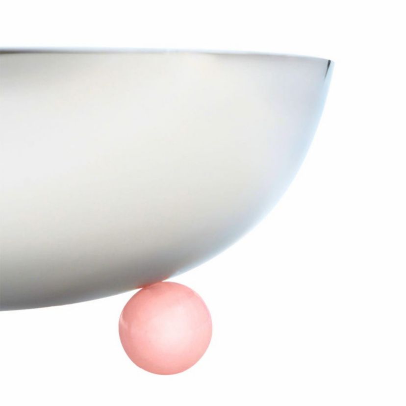 Temari Pink & Silver Footed Salad Serving Bowl