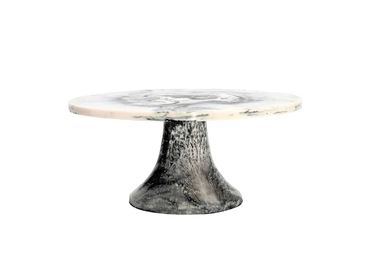 Lucente Black and White Resin Cake Stand