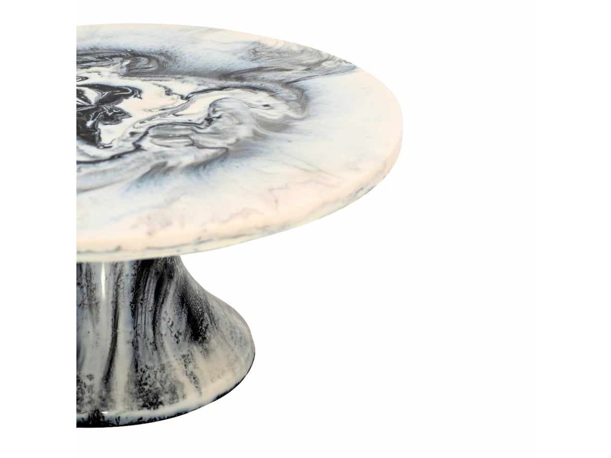 Lucente Black and White Resin Cake Stand