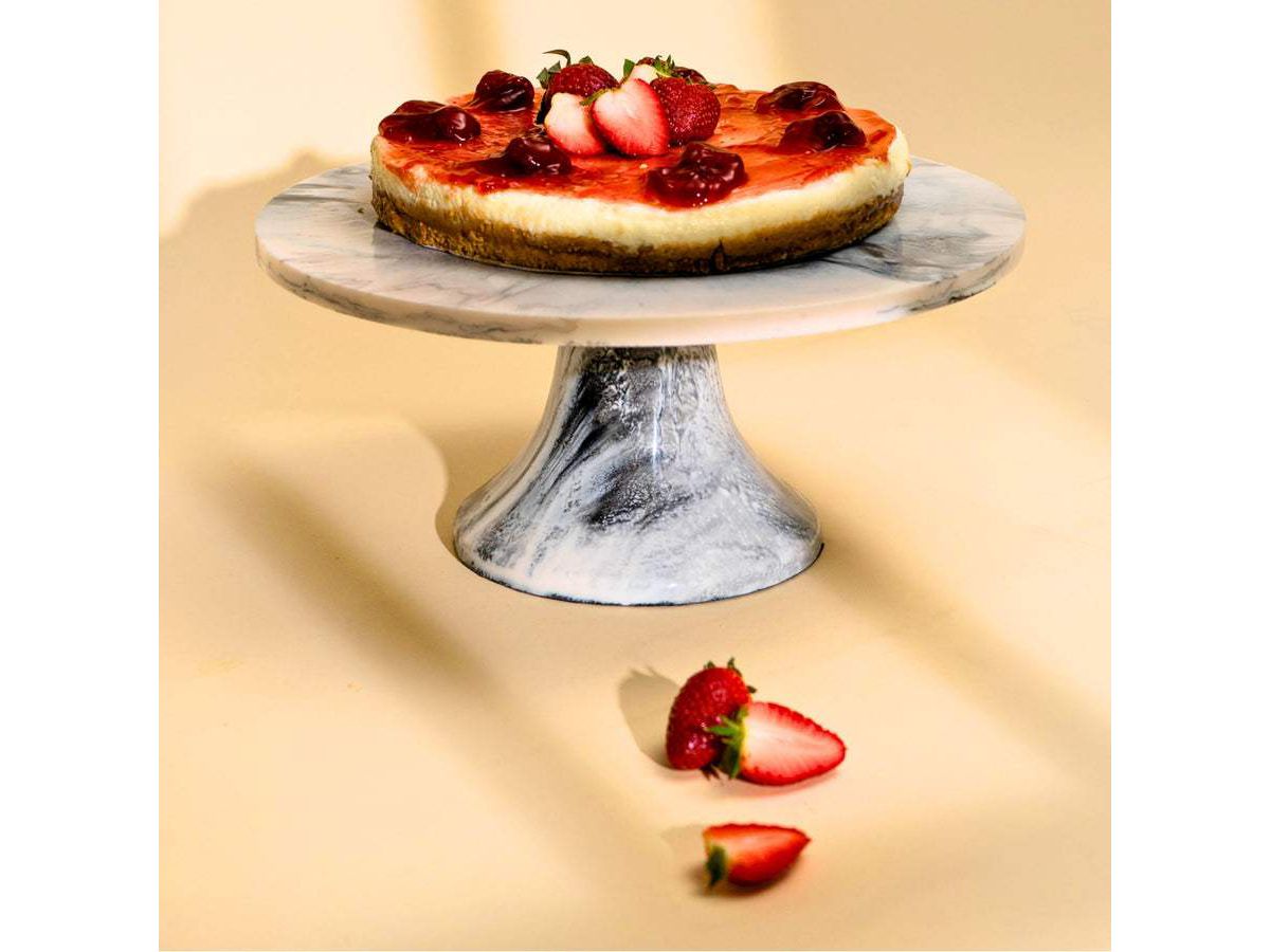 Lucente Black and White Resin Cake Stand