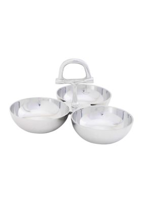 Godinger Equestrian Inspired Stainless Steel 3 Section Bowl