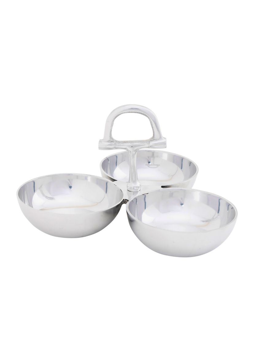 Equestrian Inspired Stainless Steel 3 Section Bowl