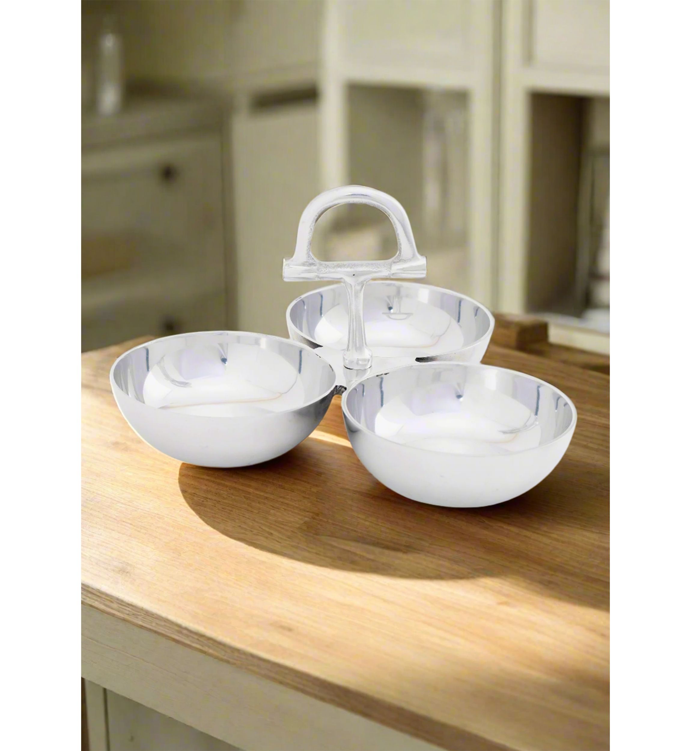 Equestrian Inspired Stainless Steel 3 Section Bowl