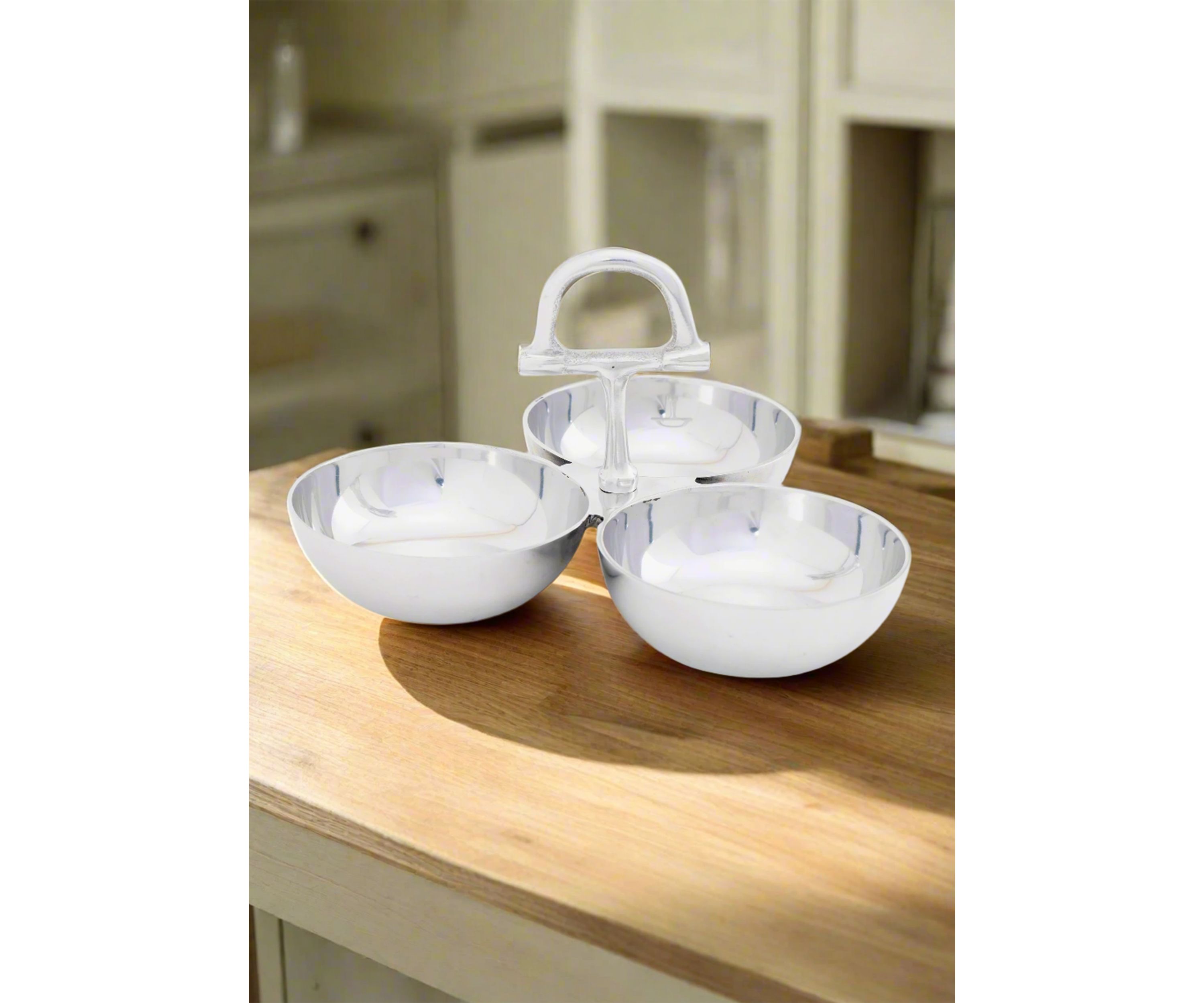 Equestrian Inspired Stainless Steel 3 Section Bowl